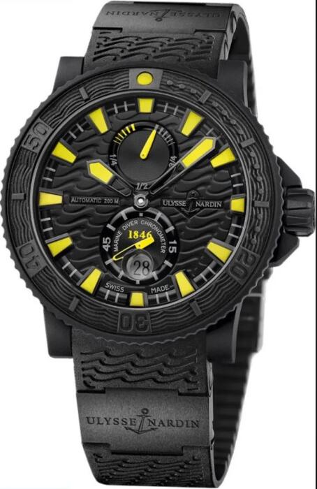 Ulysse Nardin Maxi Marine Diver Black Sea Chronograph Replica Watch Price 263-92-3C/924